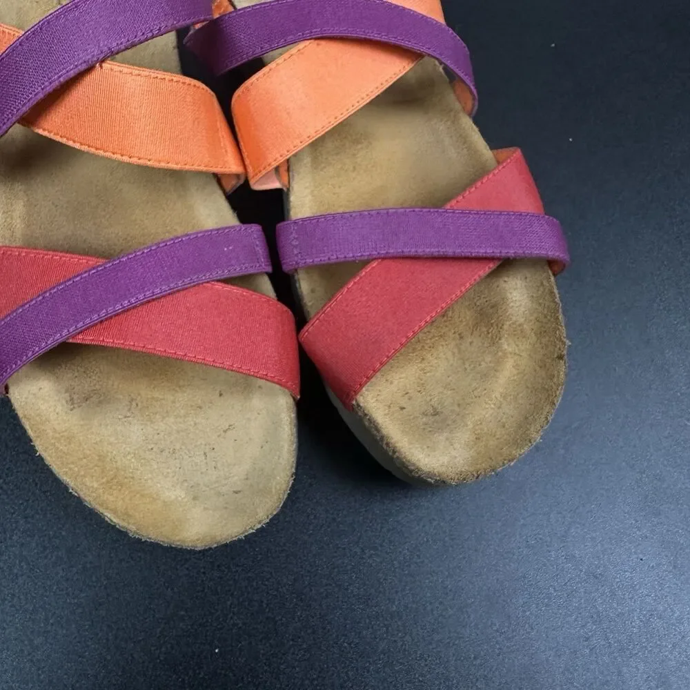 Naot Roxanna Stretch Sandals Womens Size US 8 Red Orange Strappy Slip On EU 39